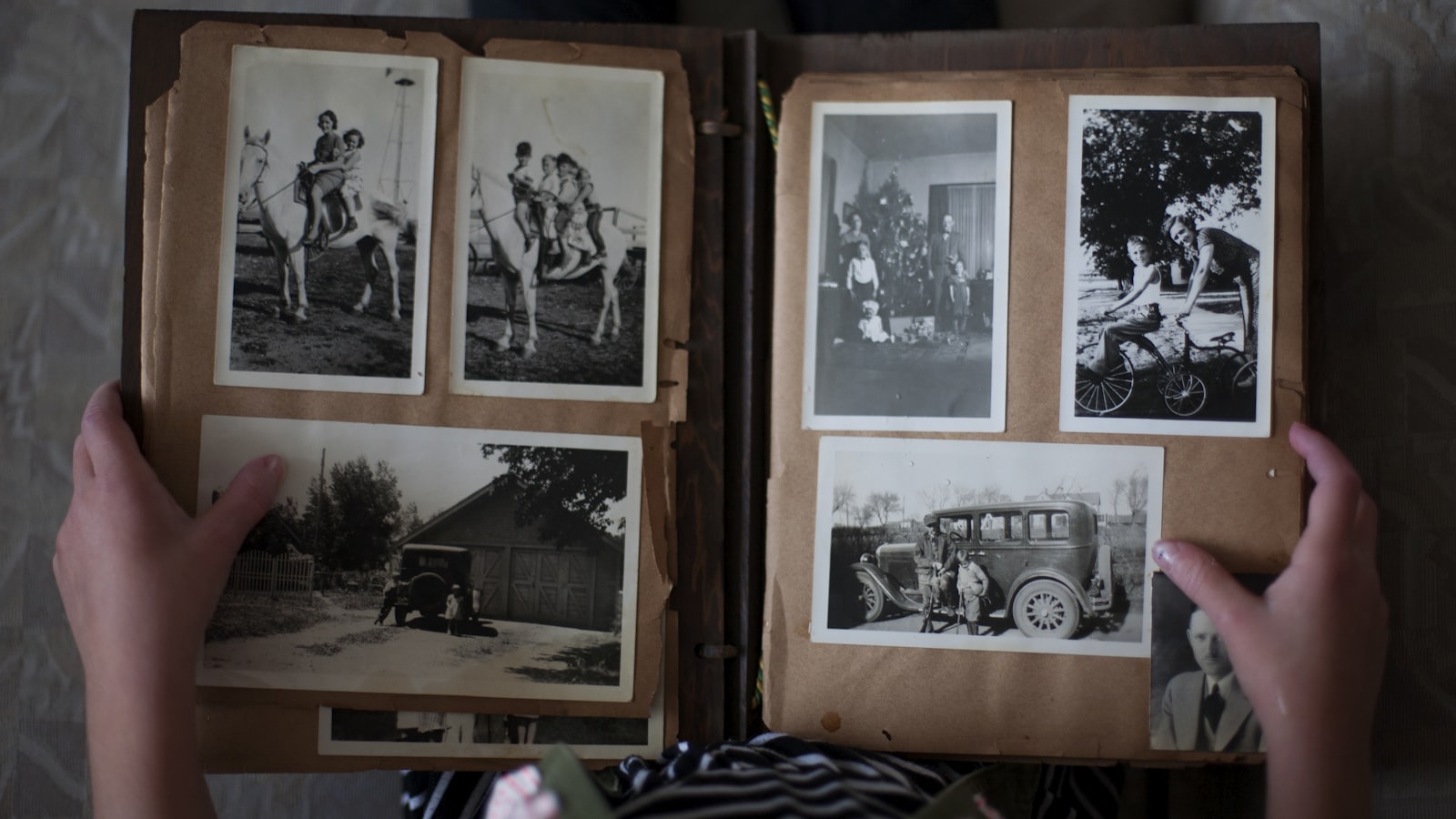 Old photograph album — the letter